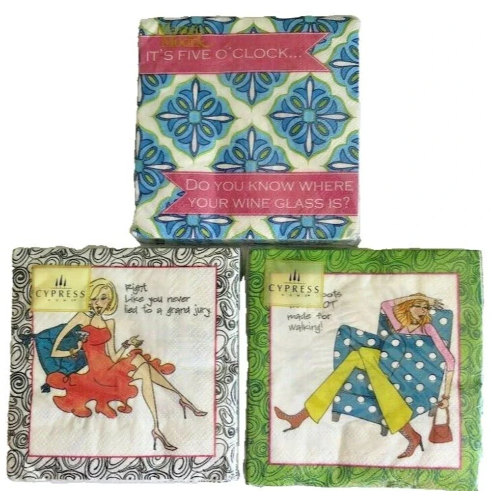 Cypress Cute Girls Night Sayings Cocktail Beverage Paper Napkins 3 Ply 60 Ct 5x5